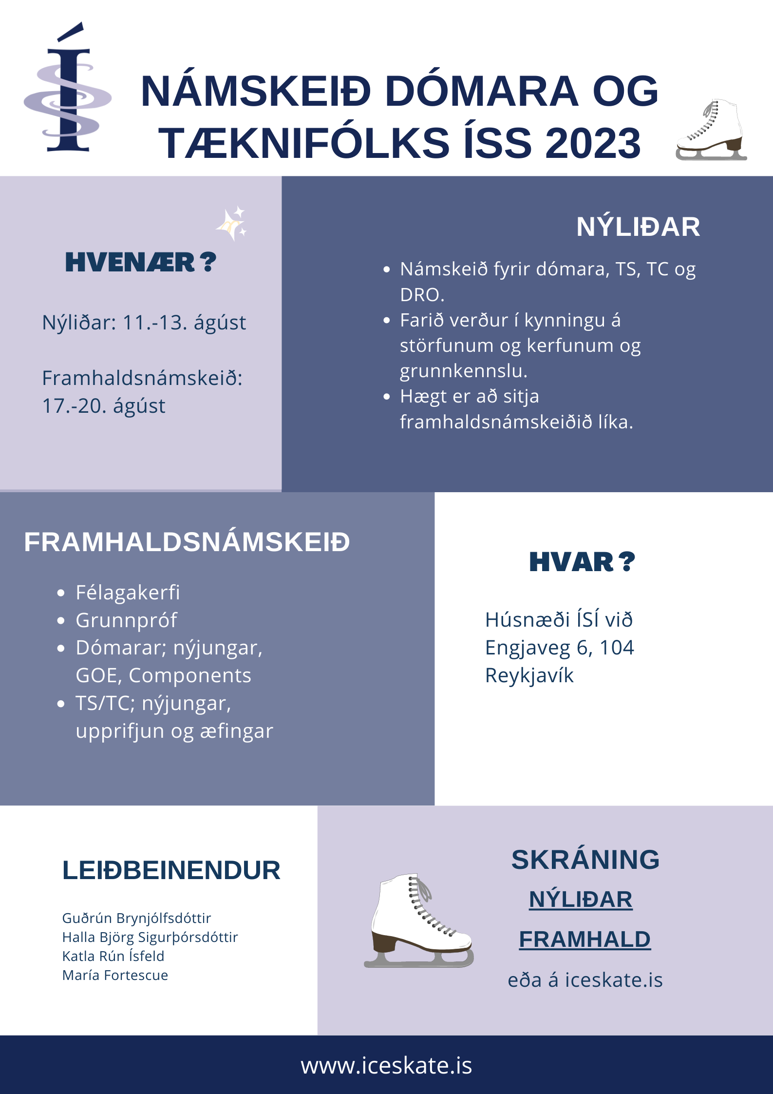 Námskeið dómara og tæknifólks ÍSS 2023